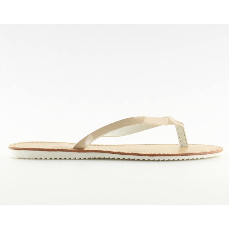 Chanclas, suela blanca, LS-76 Beige