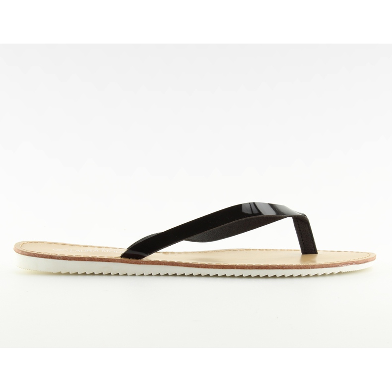 Chanclas, suela blanca LS-76 Negro