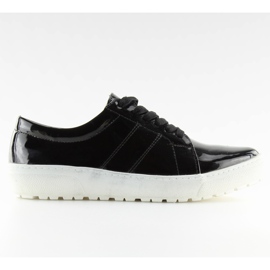 Mocasines de mujer en suela blanca Negro