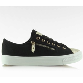 Zapatillas con puntera dorada BL28P Negro