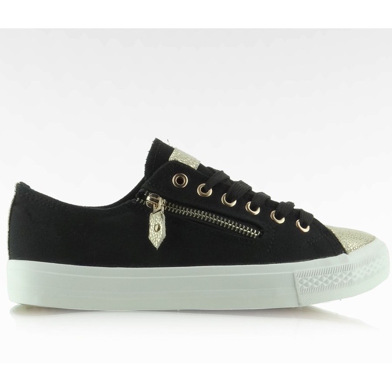 Zapatillas con puntera dorada BL28P Negro