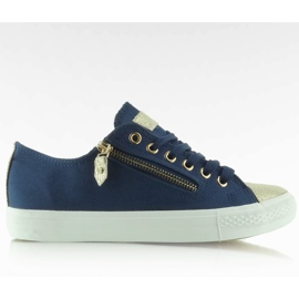 Zapatillas con puntera dorada BL28P Azul