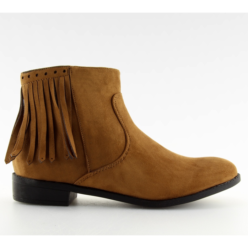 Botas de ante con flecos 8355 Camel marrón