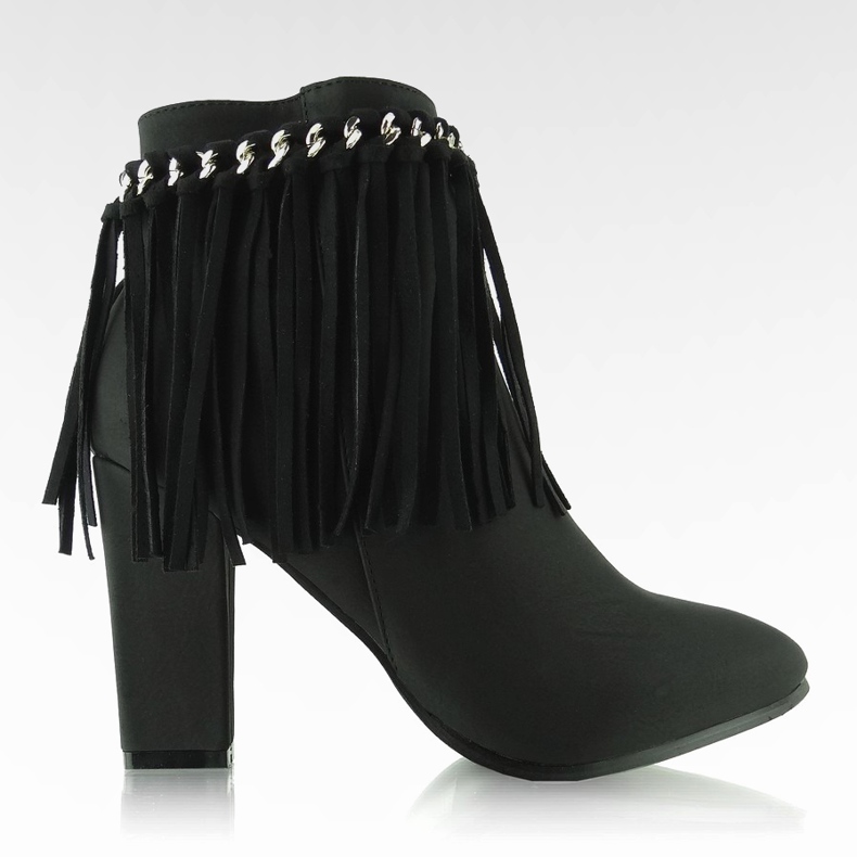 Borlas negras con tacones anchos negro