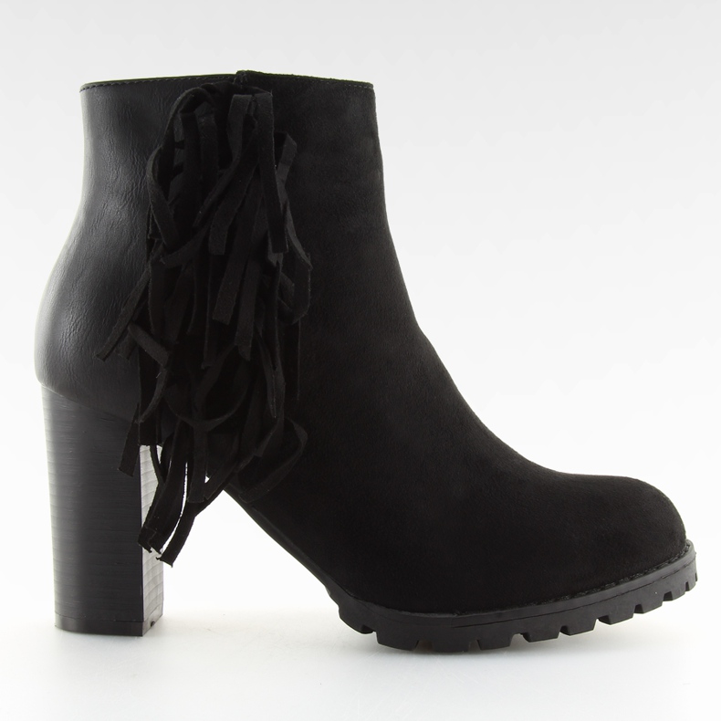 Botas de ante plena flor con borlas negras negro
