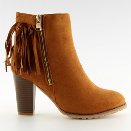 Hermosas botas de ante con flecos FR20 Camel marrón