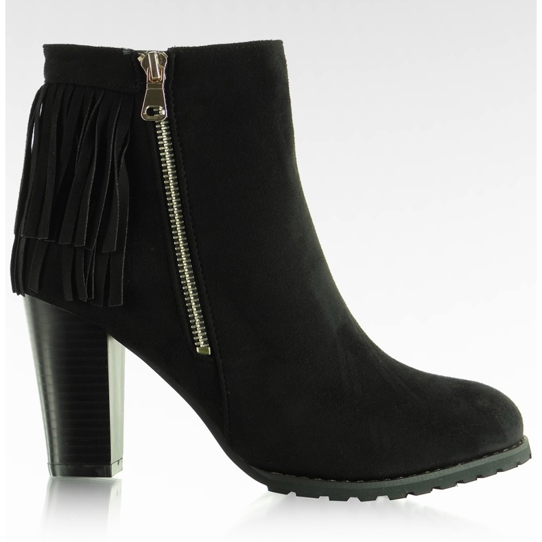 Hermosas botas de ante con flecos FR20 Negro