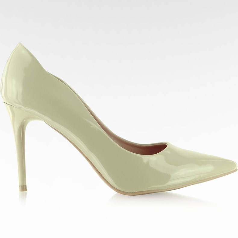 Tacones laterales lacados Wave Beige multicolor