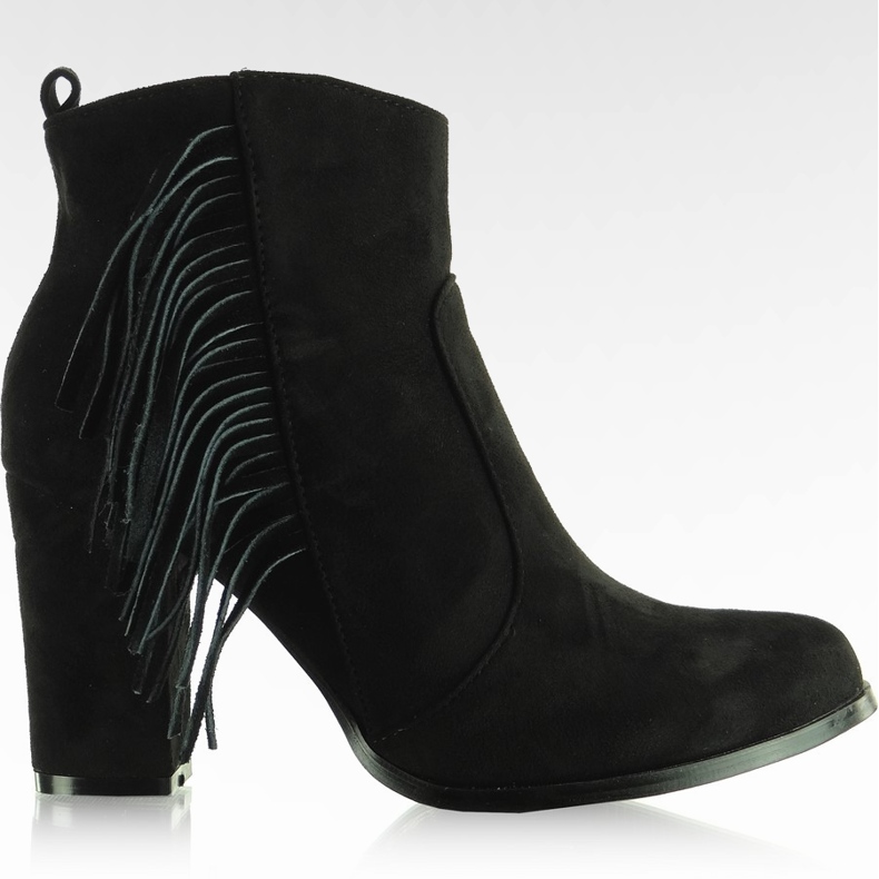 Botas vaqueras con flecos A-238 Negro