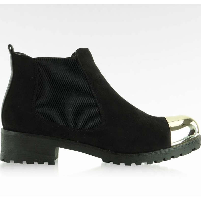 Botas Jodhpur con puntera dorada A89387 Negro