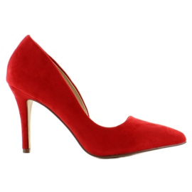 Tacones asimétricos en ante C27 Rojo