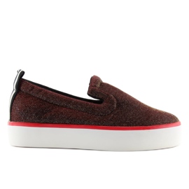 Slip-on iridiscente con tira en el talón W-3004 Rojo