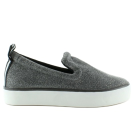 Slip-On iridiscente con tira en el talón gris