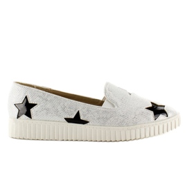 Deportivas con estrellas, suela alta FE454 Bała blanco negro gris