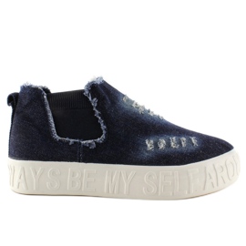 Zapatillas altas Z-5 Azul marino inscripciones en relieve Zapatillas altas Z-5 Azul marino inscripciones en relieve