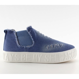 Zapatillas altas en relieve con inscripciones L.Blue azul