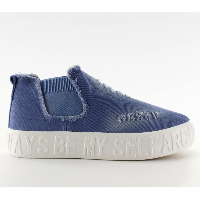 Zapatillas altas en relieve con inscripciones L.Blue azul