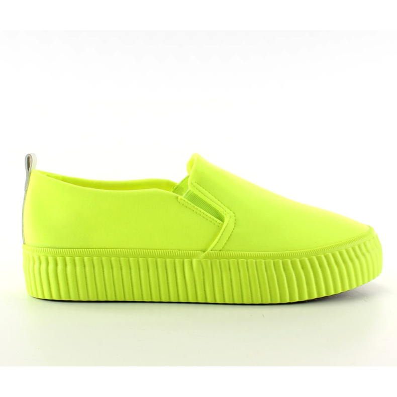 Slip-on en una suela alta GF-40 acanalada amarilla amarillo