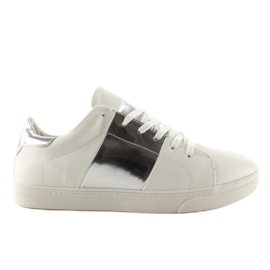 Deportivas con laterales metalizados G130 Plata gris blanco