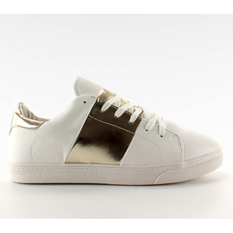 Zapatillas deportivas con laterales metalizados G130 Golden. blanco amarillo