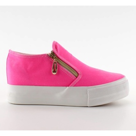 Slip-on de cuña con cremallera NG620 Rosa