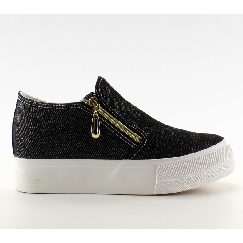 Vaqueros slip on NG621 cuña negra negro