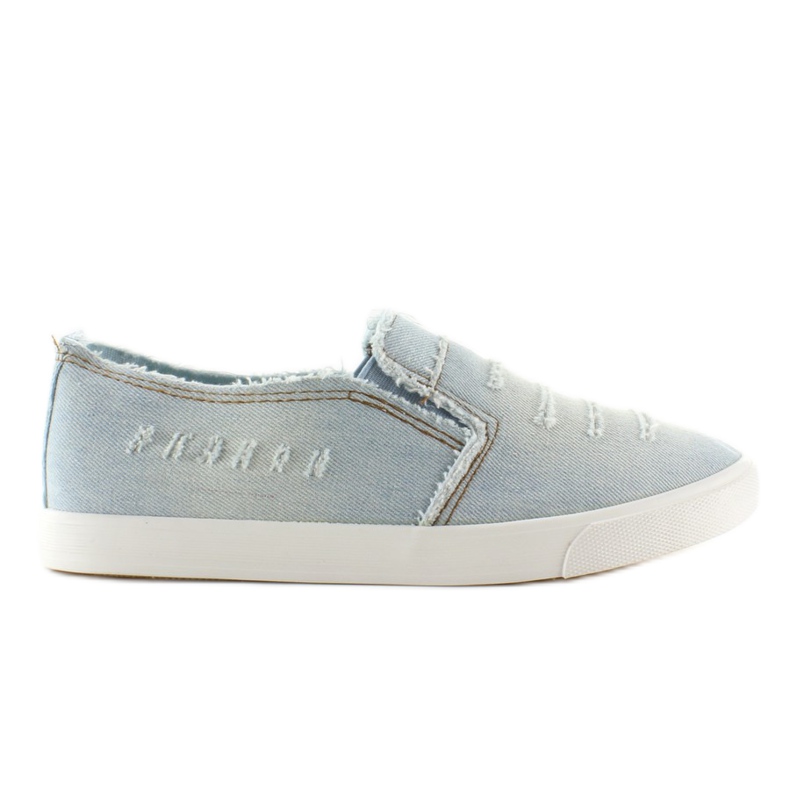 Vaqueros rasgados sin cordones Nb05 azul