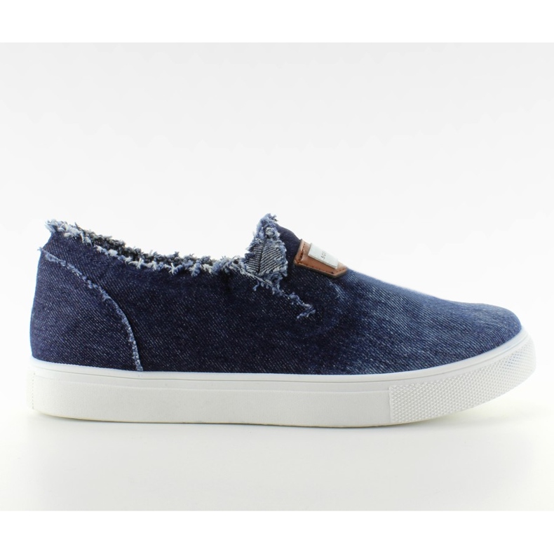 Slip-on denim con parche azul NB22