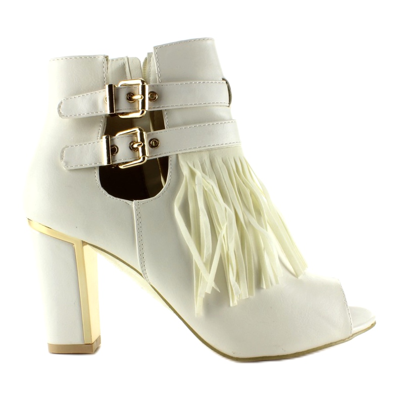 Botas punta abierta con flecos AL12 Blanco