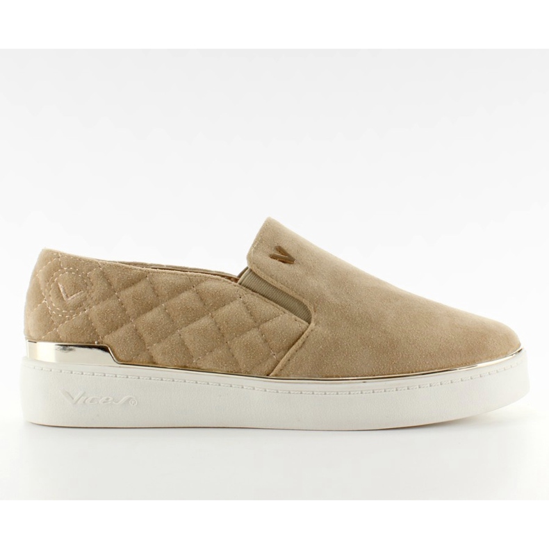 Deportivas slip-on de ante 7103 Beige