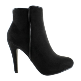 Botines tacón ante SAS-8F8534 Negro