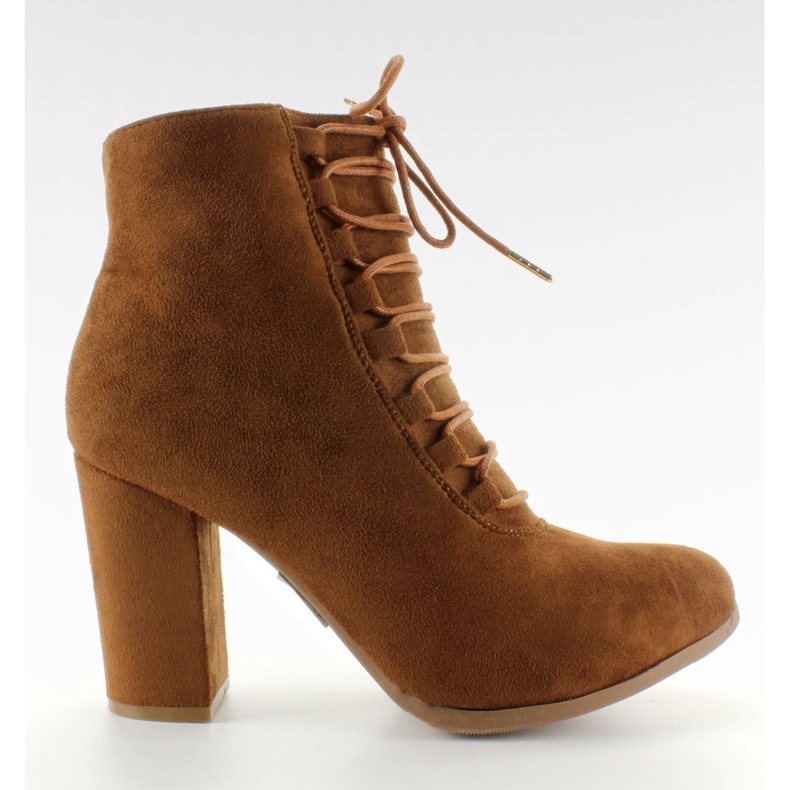 Botas de ante NC16 de tacón ancho Camel marrón