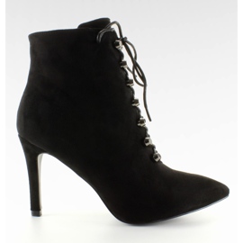 Botas de ante con alfiler 8155 Negro