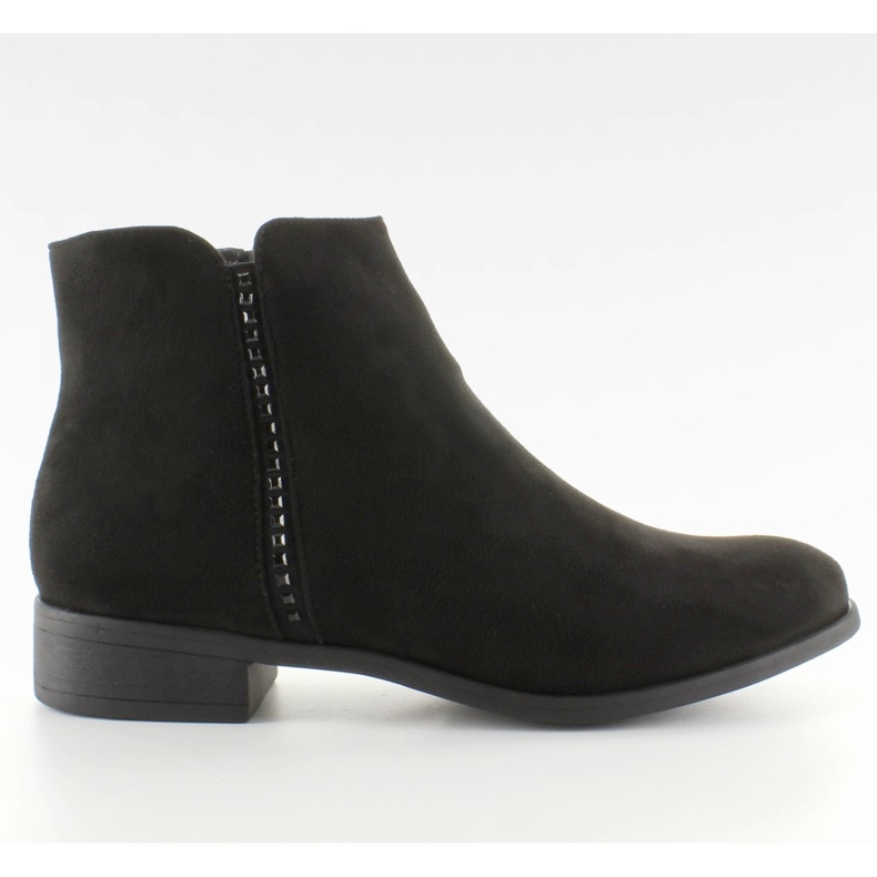 Botas Jodhpur de ante con piedras JK25 Negro