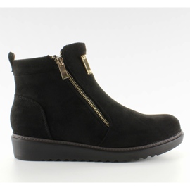 Botines de ante con oro GG-32 Negro Botines de ante con oro GG-32 Negro