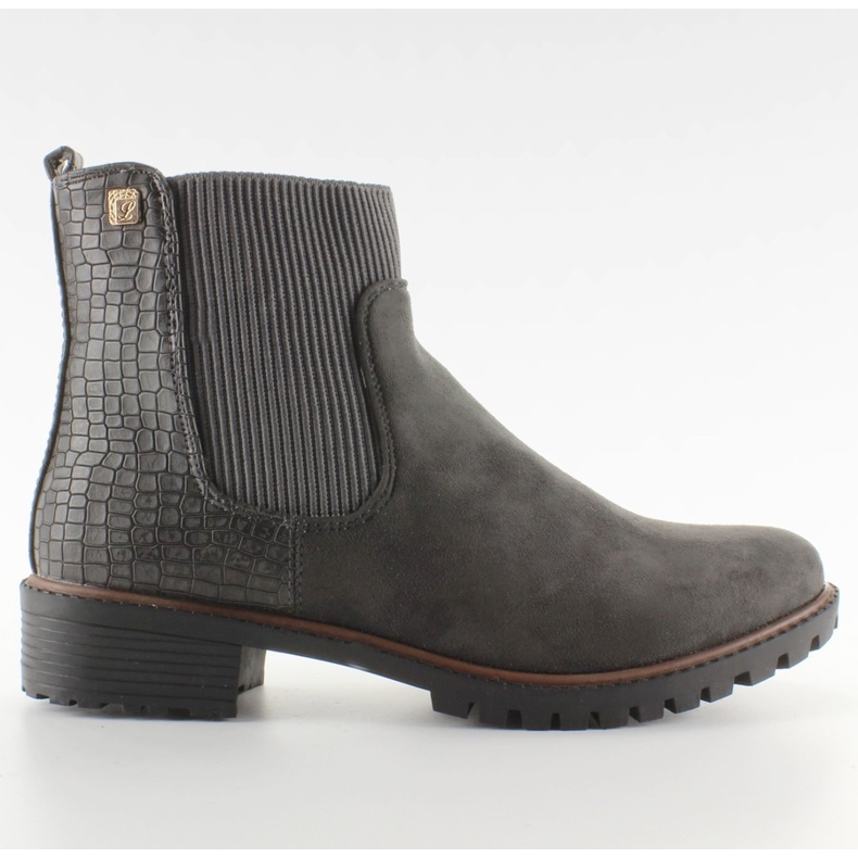Botas Jodhpur con entresuela M247 gris maciza.