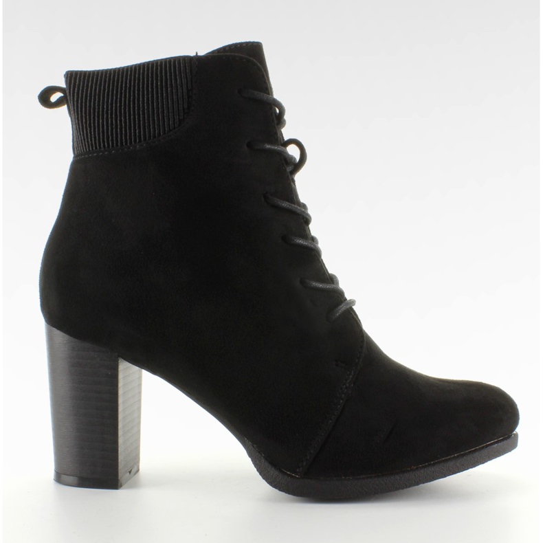 Botas de ante con cordones C306 Negro