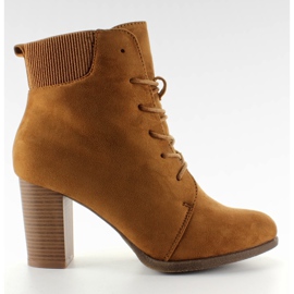 Botas de ante con cordones C306 Camel marrón