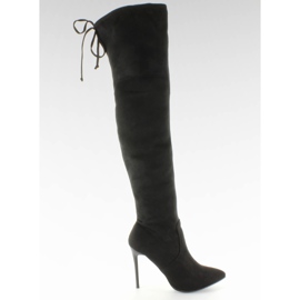 SY-10 Botas negras atado hasta el muslo negro