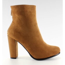Botas con cremallera lisa A920 Camel marrón