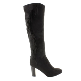 Zapatos de salón con flecos H615 Negro