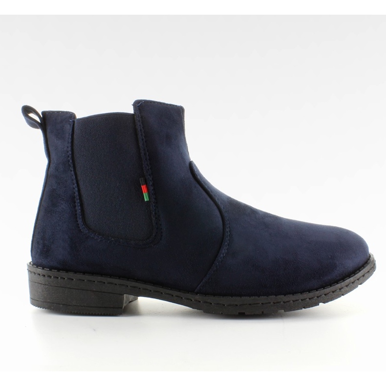 Botas de ante Jodhpur con 87-3 D. Inserción azul azul marino
