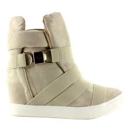 Deportivas con tiras de goma F-215 Beige