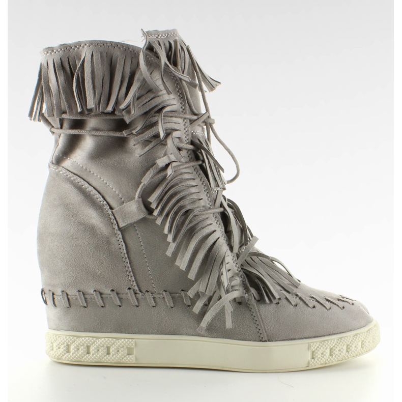 Zapatillas deportivas de ante con borlas BL-10 L. Gris