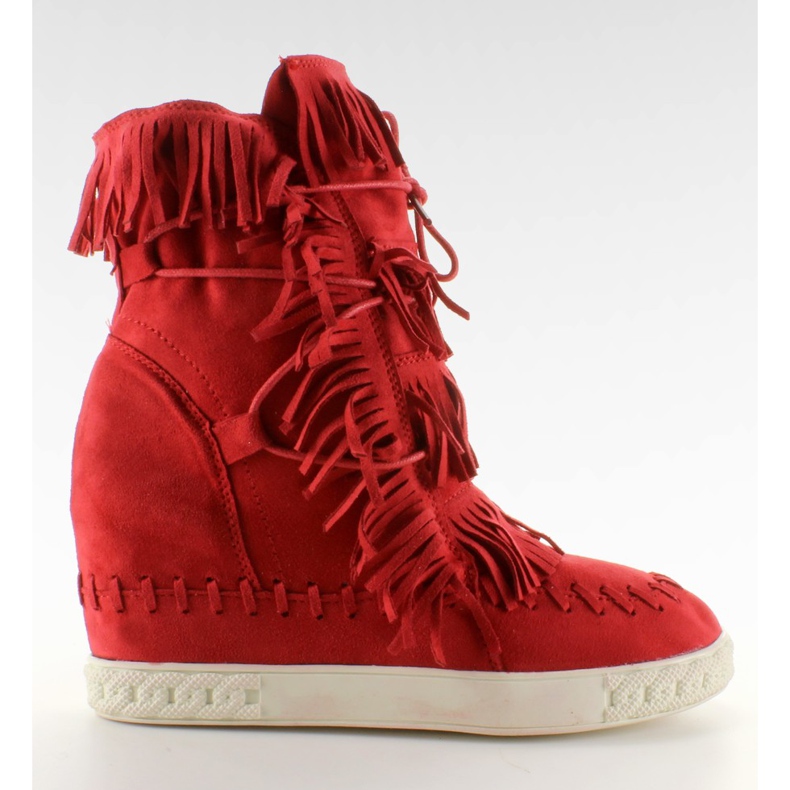 Zapatillas deportivas de ante con flecos BL-10 Rojo
