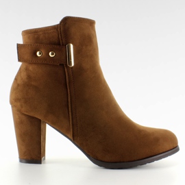 Botas con una hebilla de oro XD-08 Camel marrón