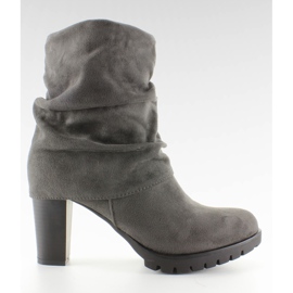 Botas elegantes con cuello de tortuga JK41 Gris Botas elegantes con cuello de tortuga JK41 Gris