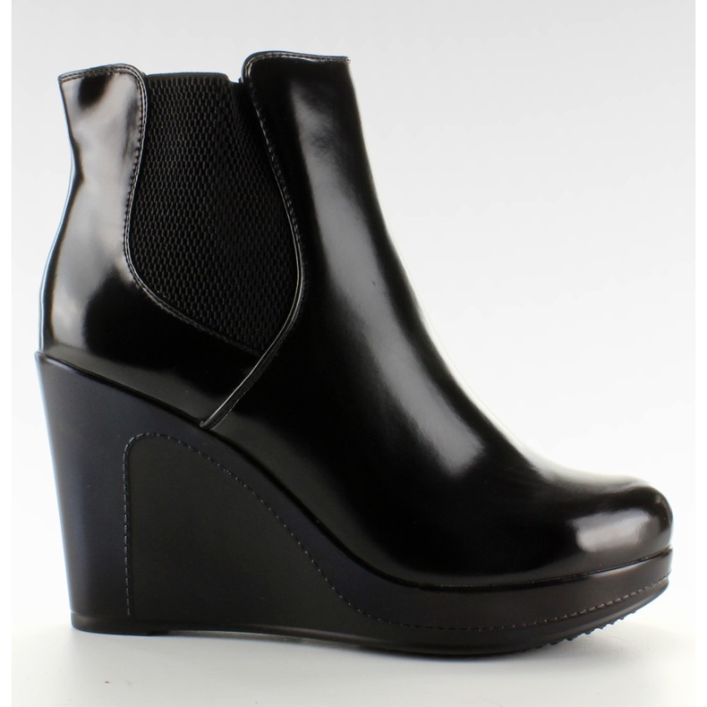 Botas negras de Jodhpur en la cuña Negro