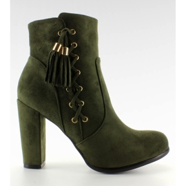 Botas de ante encaje decorativo verde