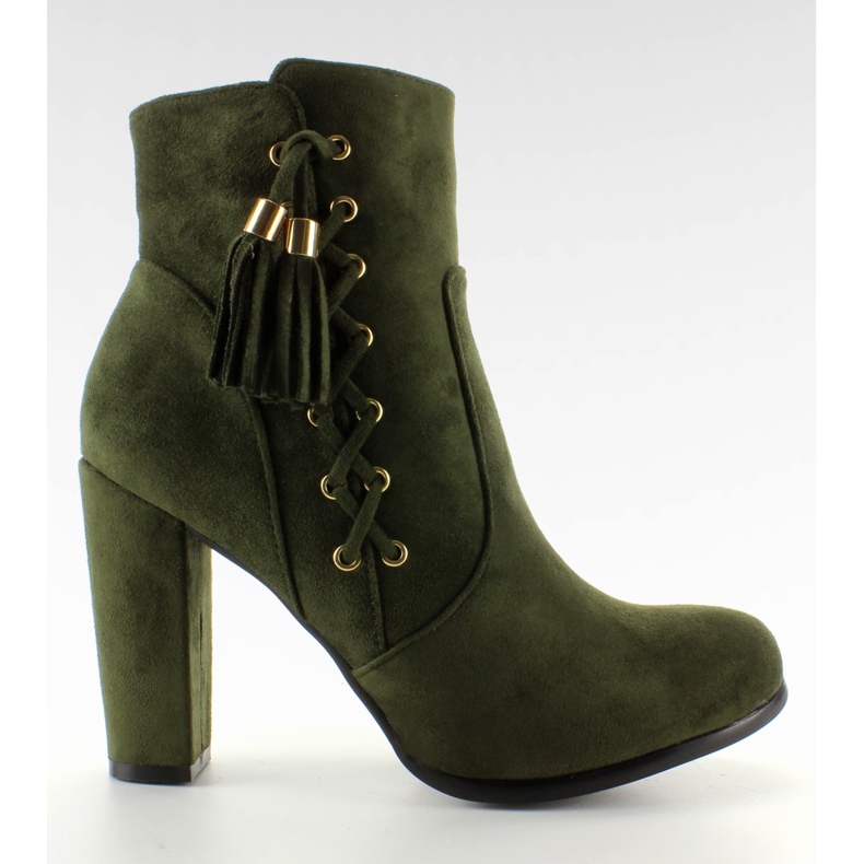Botas de ante encaje decorativo verde
